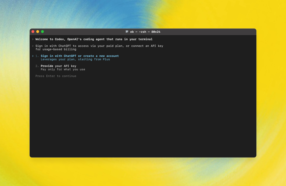 Codex CLI login