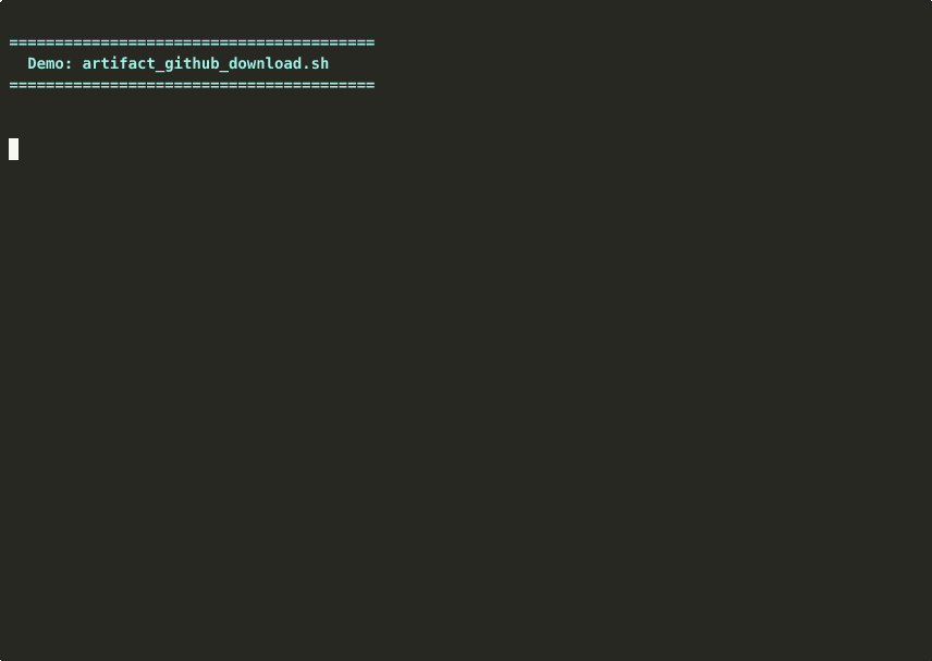 Demo of artifact_github_download.sh